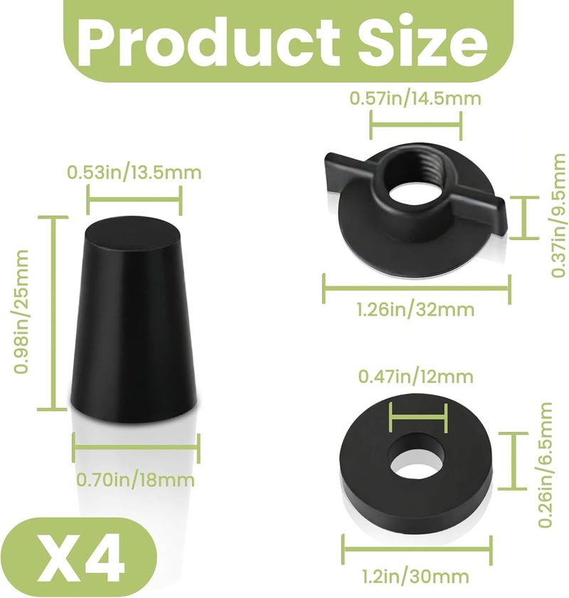 PIHIL Store Replacement Kit for Berkey Water Filter System Elements,Suited for Berkey Gravity Filter System and Black Activated Carbon Water Filters, 4 Washers, 4 Wing nuts and 4 Silicone Blocking Plugs - Image 2